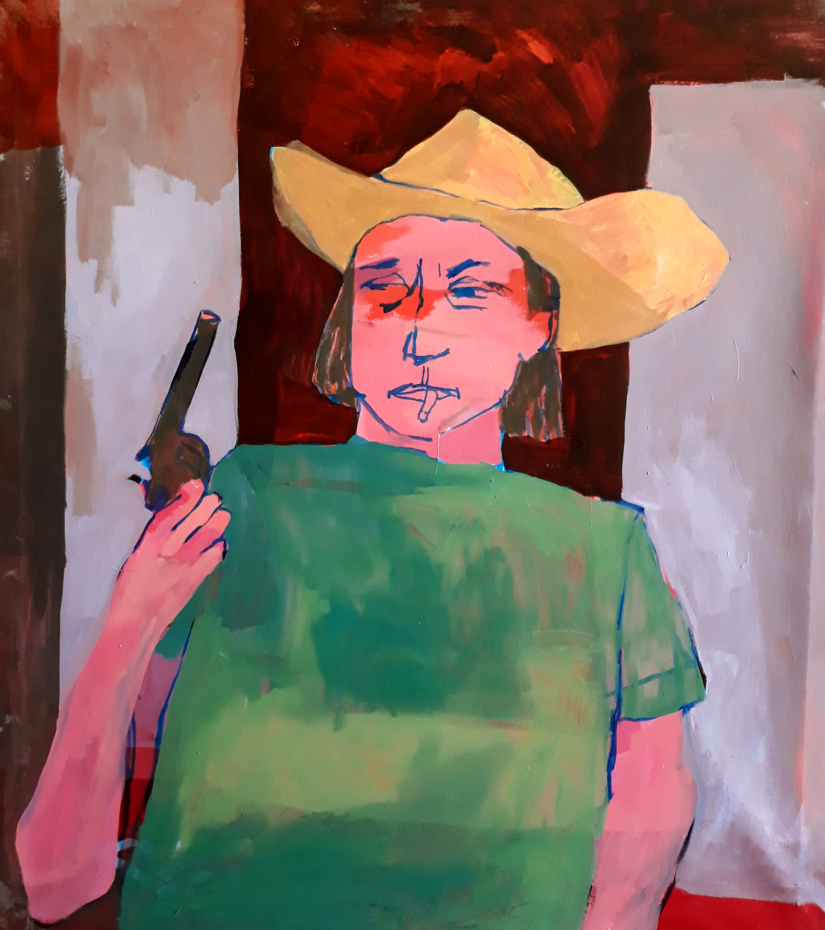 Self-Portrait, me as Picasso with gun