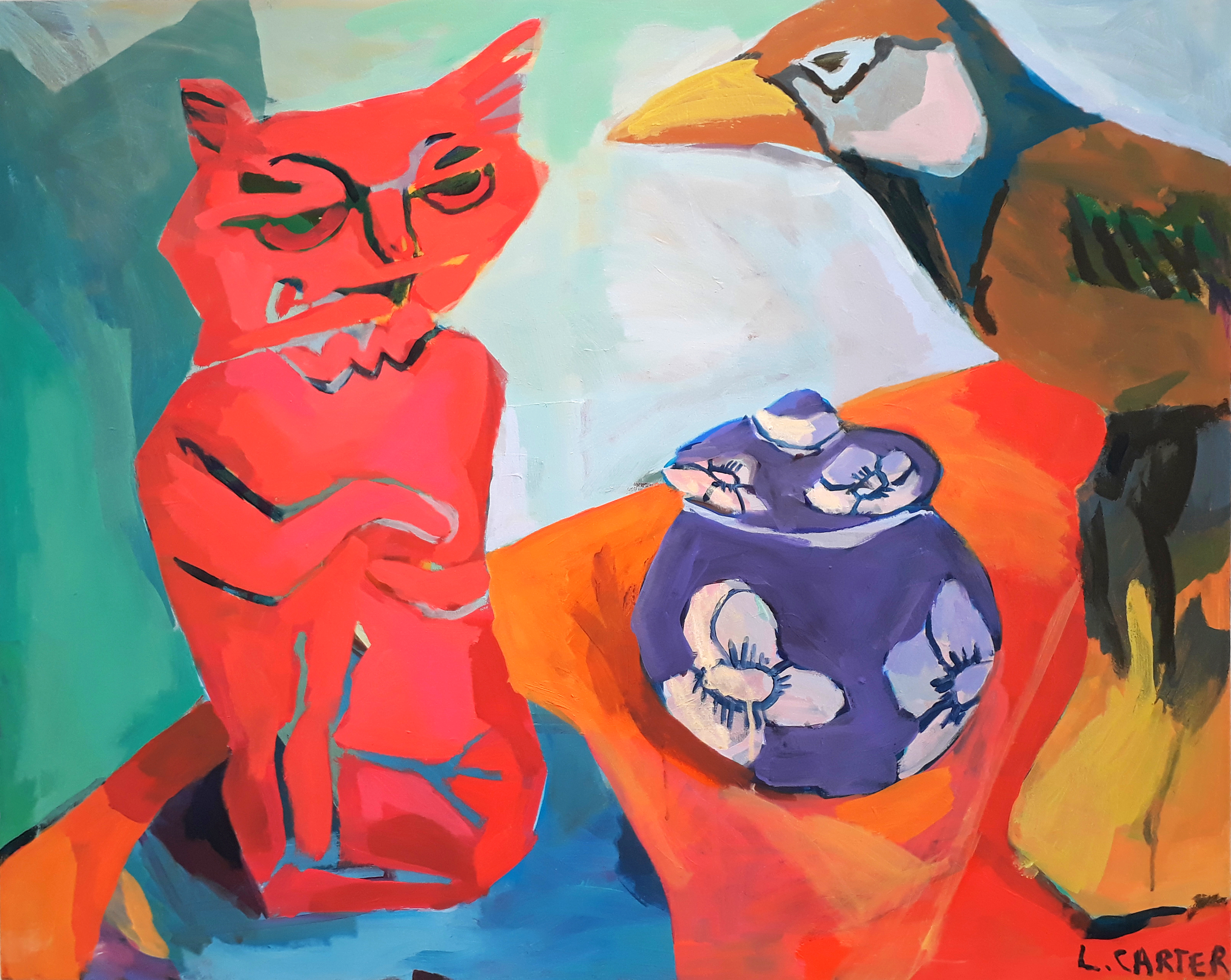 Cat, salt, bird